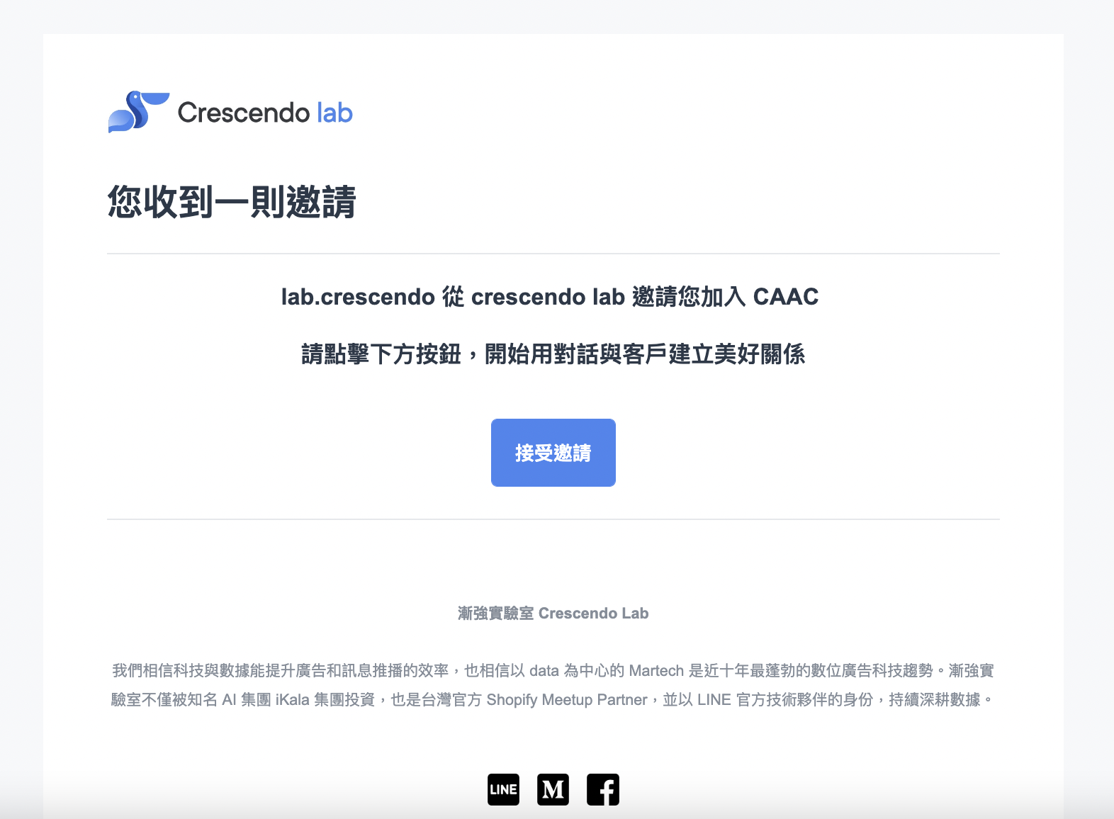 Invitation email example